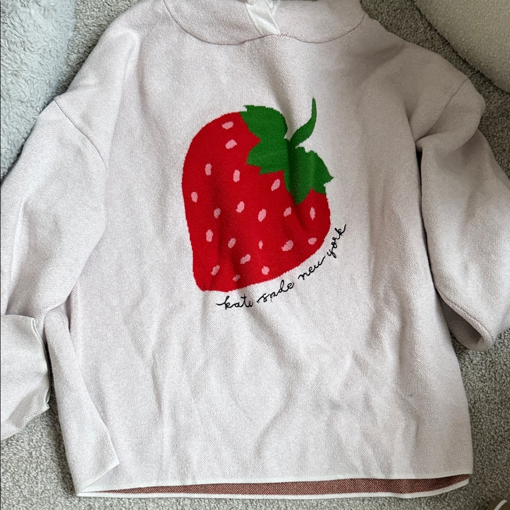 kate spade  Pink Strawberry crop sweatshirt